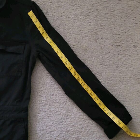 Madewell Denim Coveralls Womens M Black Button Up LS Work Utility Boho Jumpsuit - Picture 10 of 16
